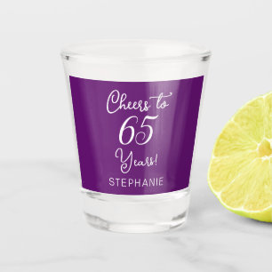 Herfst Paarse Proost 65 jaar 65e verjaardag Shot Glas