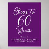 Herfst Paarse Proost aan 60 Jaar Pensionering Poster (Voorkant)