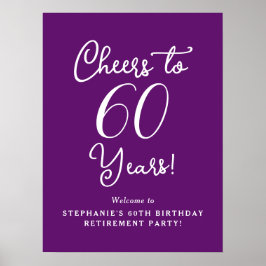 Herfst Paarse Proost aan 60 Jaar Pensionering Poster