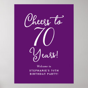 Herfst Paarse Proost op 70 jaar Verjaardag Welkom Poster