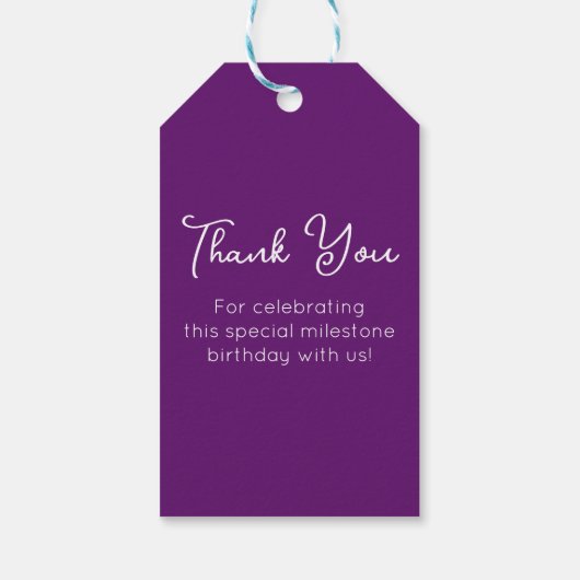 Herfst Paarse Proost tot 55 jaar 55e verjaardag Cadeaulabel (Achterkant)