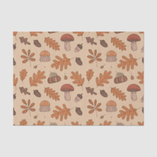 Herfst Paddenstoel & Bladeren Tissue Papier