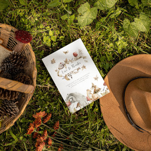 Herfst Paddenstoel Bos Baby Shower Bedankkaart