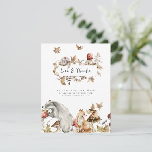 Herfst Paddenstoel | Bos Dank Je Kaart (Staand voorkant)