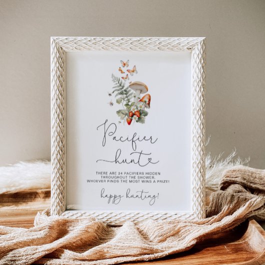 Herfst paddenstoel Fopspeen jacht baby shower spel Poster