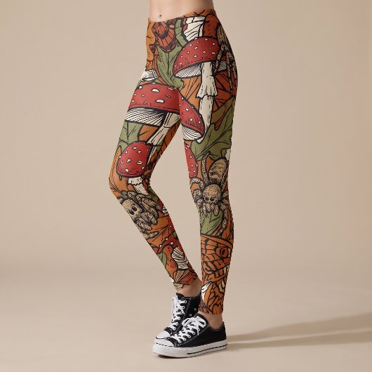 Herfst Paddenstoel Spin Poten Leggings Yoga Broek