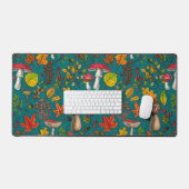 Herfst paddenstoelen, bladeren, noten en bessen op bureaumat (Keyboard & Muis)