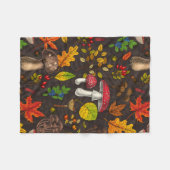 Herfst paddenstoelen, bladeren, noten en bessen op fleece deken (Voorkant (Horizontaal))