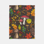 Herfst paddenstoelen, bladeren, noten en bessen op fleece deken (Voorkant)