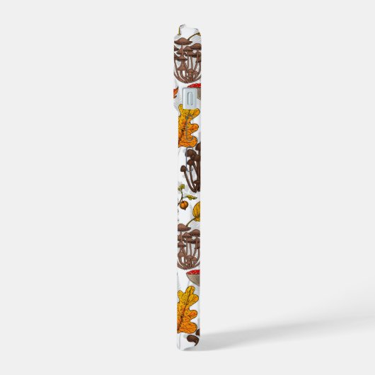 Herfst paddenstoelen, bladeren, noten en bessen op iPhone 15 case (Linkerkant)