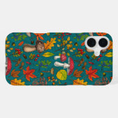 Herfst paddenstoelen, bladeren, noten en bessen op iPhone hoesje (Achterkant horizontaal)