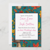 Herfst paddenstoelen, bladeren, noten en bessen op kaart (Voorkant)