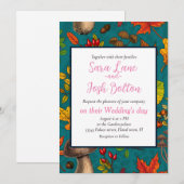 Herfst paddenstoelen, bladeren, noten en bessen op kaart (Voorkant / Achterkant)