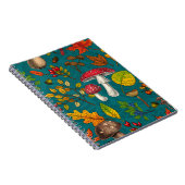 Herfst paddenstoelen, bladeren, noten en bessen op notitieboek (Rechterzijde)