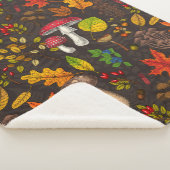 Herfst paddenstoelen, bladeren, noten en bessen op sherpa deken (3/4)