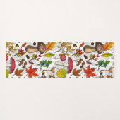 Herfst paddenstoelen, bladeren, noten en bessen op yogamat (Achterkant (horizontaal))
