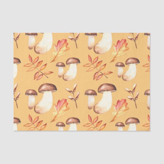 Herfst Paddenstoelen (Design 30 Geel/Sinaasappel S Tissuepapier (Voorkant)