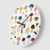 Herfst Paddenstoelen Handgetekende Collectie Grote Klok (Hoek)