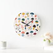 Herfst Paddenstoelen Handgetekende Collectie Grote Klok (Huis)