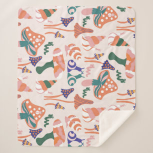 Herfst paddenstoelen, kleurrijk naadloos ontwerp. sherpa deken