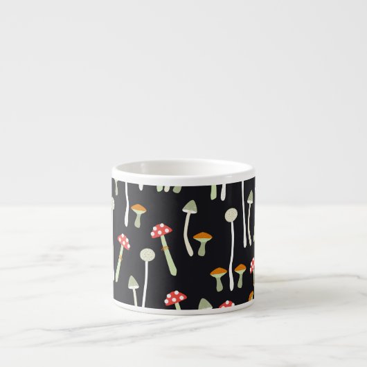  herfst paddenstoelen patroonontwerp. espresso kop (Voorkant)
