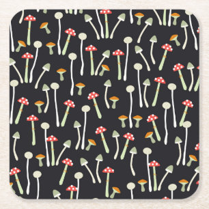herfst paddenstoelen patroonontwerp. kartonnen onderzetters