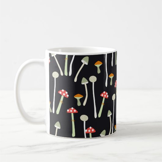herfst paddenstoelen patroonontwerp. koffiemok (Links)