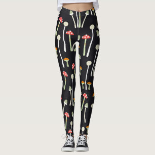  herfst paddenstoelen patroonontwerp. leggings