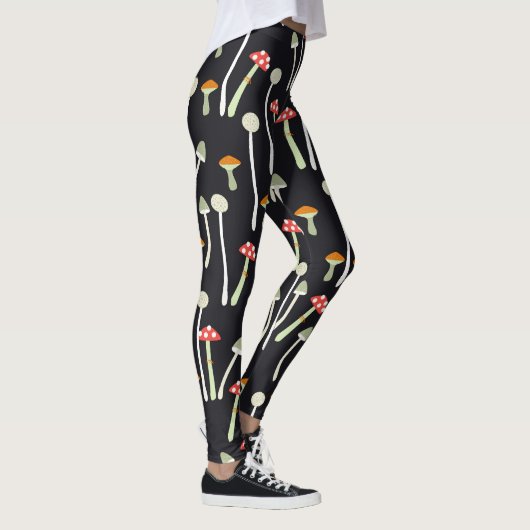  herfst paddenstoelen patroonontwerp. leggings (Rechts)