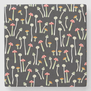 herfst paddenstoelen patroonontwerp. stenen onderzetter