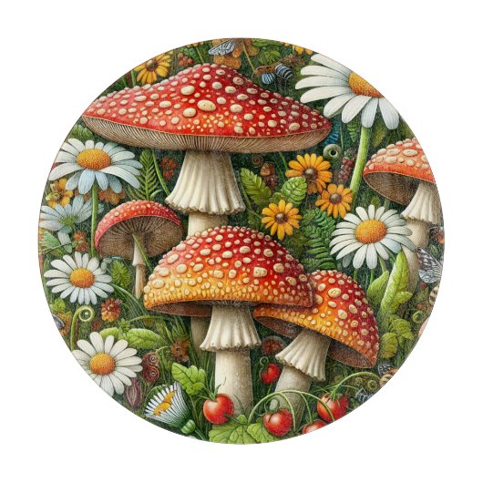 Herfst Paddenstoelen Snijplank (Voorkant)