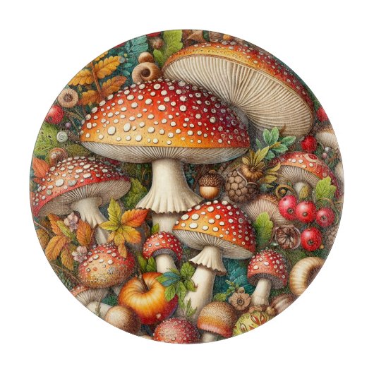 Herfst Paddenstoelen Snijplank (Voorkant)