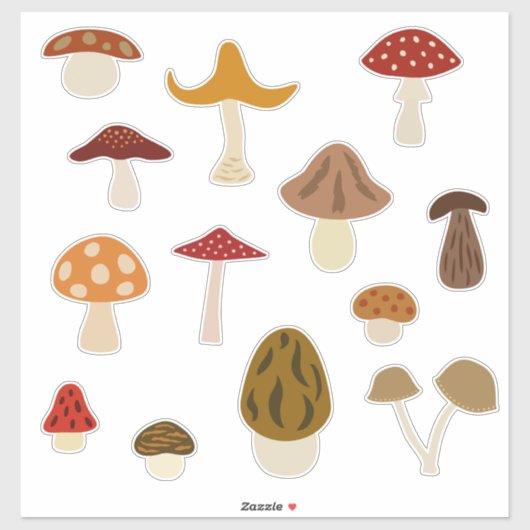 Herfst Paddenstoelen Vinyl Stickers (Vel)