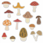 Herfst Paddenstoelen Vinyl Stickers (Voorkant)