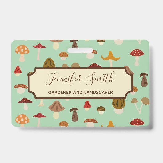Herfst Paddenstoelen Zakelijk Badge (Voorzijde)