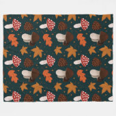 Herfst & paddenstoelenpatroon fleece deken (Voorkant (Horizontaal))