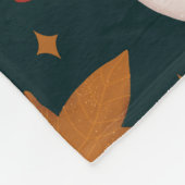 Herfst & paddenstoelenpatroon fleece deken (Hoek)