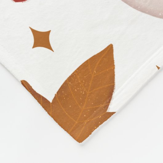 Herfst & paddenstoelenpatroon fleece deken (Hoek)