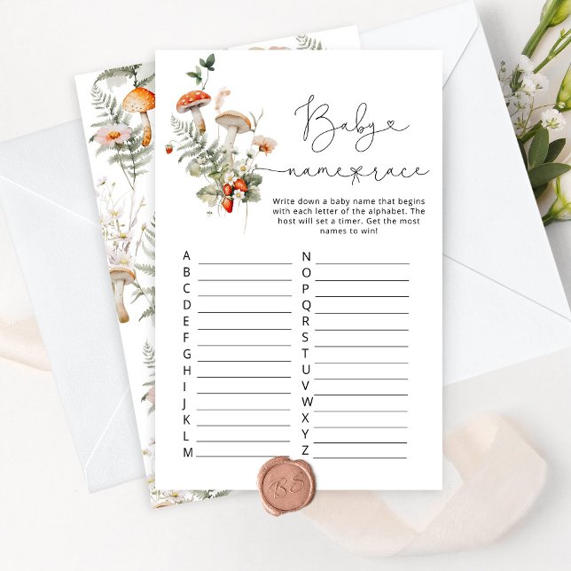 Herfst paddestoel baby naam ras baby shower spel (Creator heeft geüpload)