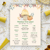 Herfst paddestoel eerste verjaardag mijlpaal verja poster