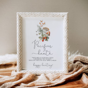 Herfst paddestoel Fopspeen jacht baby shower spel Poster