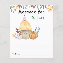 Herfst paddestoel verjaardagstijd capsule bericht