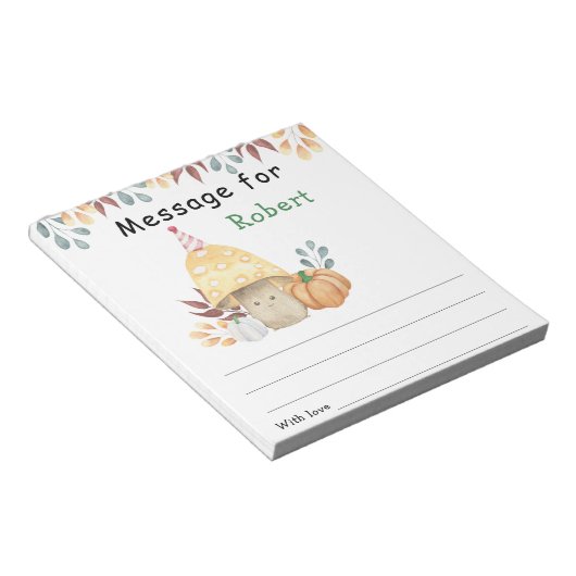 Herfst paddestoel verjaardagstijd capsule bericht notitieblok (Schuin)