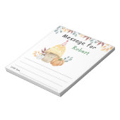 Herfst paddestoel verjaardagstijd capsule bericht notitieblok (Linkerzijde)