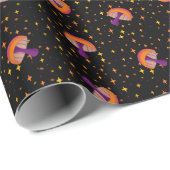 Herfst paddo's_zwart cadeaupapier (Rol Hoek)