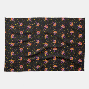 Herfst paddo's_zwart theedoek