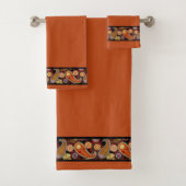 Herfst paisley rand bad handdoek (Insitu)