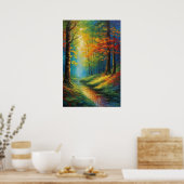 Herfst palet, een weelderig bos poster (Keuken)