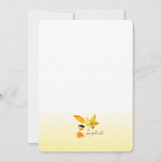 Herfst Palette Wedding Uitnodiging (Achterkant)