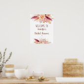 Herfst Pampagras Boho Bruiloft Feest Welkom Poster (Keuken)